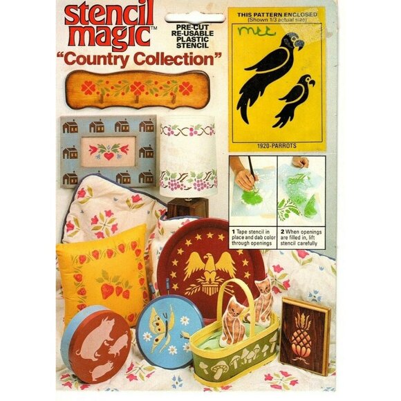 Stencil Magic Country Collection Pre-Cut Plastic Stencil Parrots - Picture 1 of 2